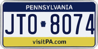 PA license plate JTO8074