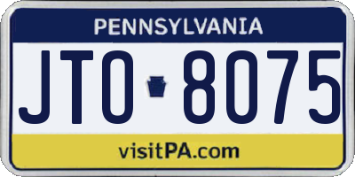 PA license plate JTO8075