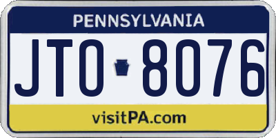 PA license plate JTO8076