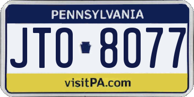 PA license plate JTO8077