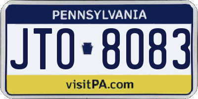PA license plate JTO8083