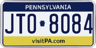 PA license plate JTO8084