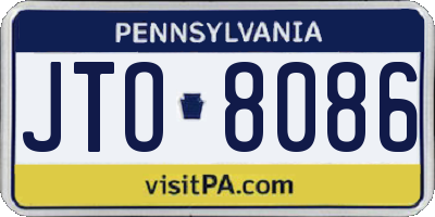 PA license plate JTO8086
