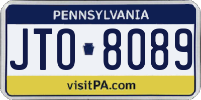 PA license plate JTO8089