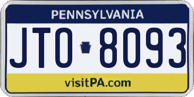 PA license plate JTO8093