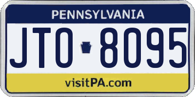 PA license plate JTO8095