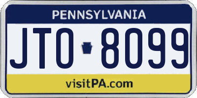 PA license plate JTO8099