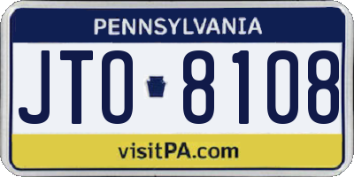 PA license plate JTO8108