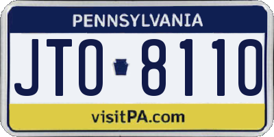 PA license plate JTO8110