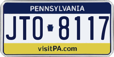 PA license plate JTO8117