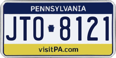 PA license plate JTO8121