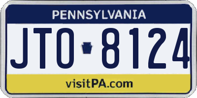 PA license plate JTO8124