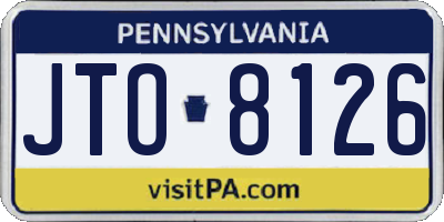 PA license plate JTO8126