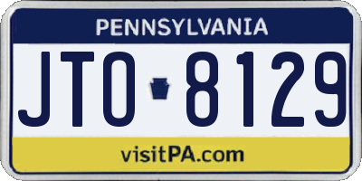 PA license plate JTO8129