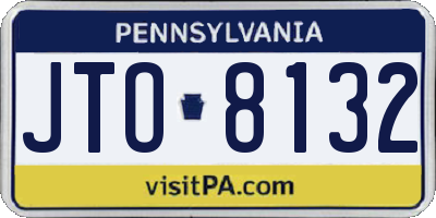 PA license plate JTO8132