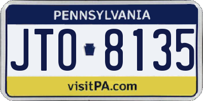 PA license plate JTO8135