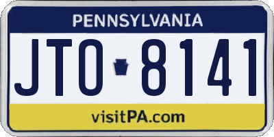 PA license plate JTO8141