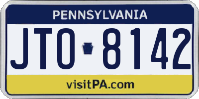 PA license plate JTO8142