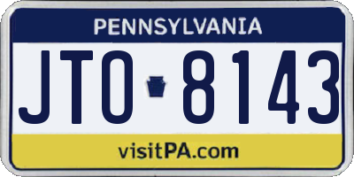 PA license plate JTO8143