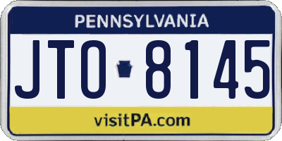 PA license plate JTO8145