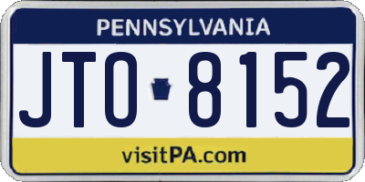 PA license plate JTO8152