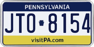 PA license plate JTO8154