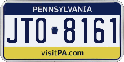 PA license plate JTO8161