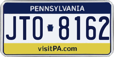 PA license plate JTO8162