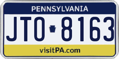 PA license plate JTO8163