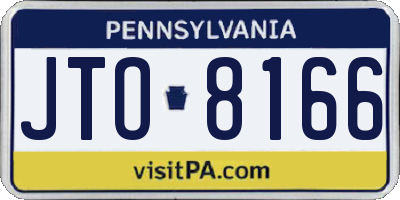 PA license plate JTO8166