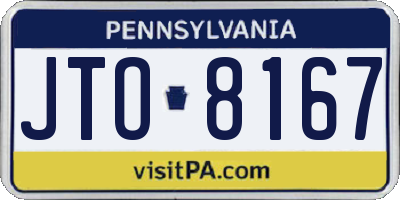 PA license plate JTO8167