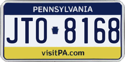 PA license plate JTO8168