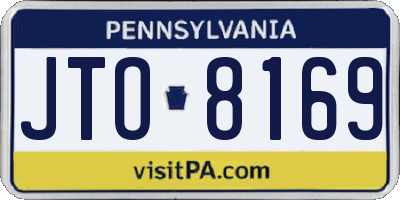 PA license plate JTO8169