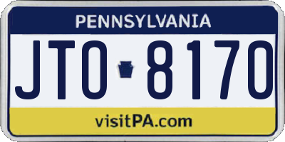 PA license plate JTO8170