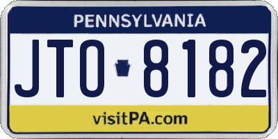 PA license plate JTO8182