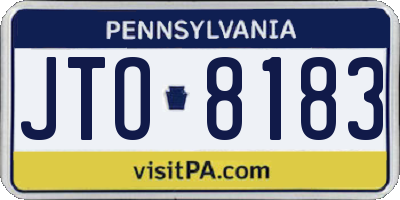 PA license plate JTO8183