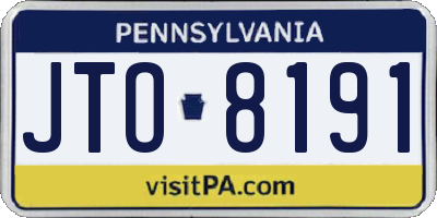 PA license plate JTO8191