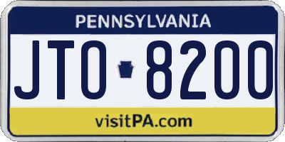 PA license plate JTO8200