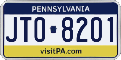 PA license plate JTO8201