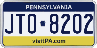 PA license plate JTO8202