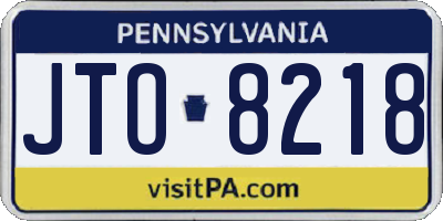PA license plate JTO8218