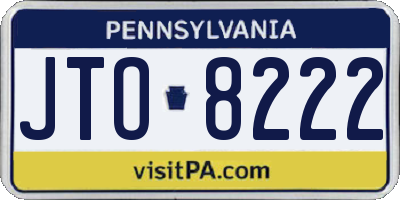 PA license plate JTO8222