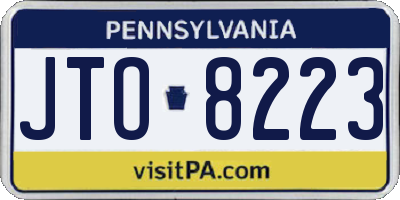 PA license plate JTO8223