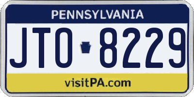 PA license plate JTO8229