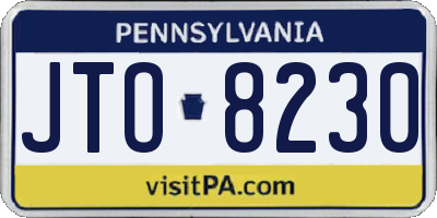 PA license plate JTO8230