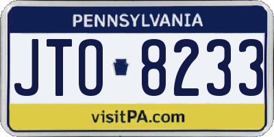 PA license plate JTO8233