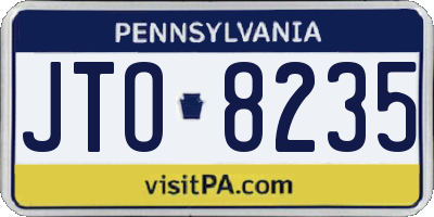 PA license plate JTO8235