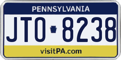 PA license plate JTO8238