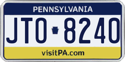 PA license plate JTO8240