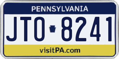 PA license plate JTO8241
